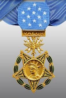 Representative medal image: Air Force design introduced in 1965. Not a portrait or a photograph of this recipient’s own medal.